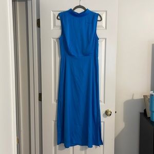 Satin blue midi dress! Never worn!